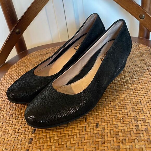 FSNY black metallic wedge flats size 6 - Picture 5 of 9